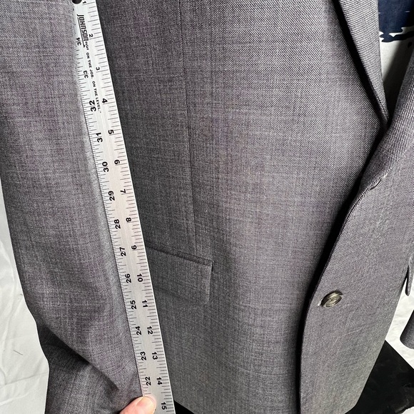 New!! CHAPS Blazer Men 40R Gray 2 Button Suit Jacket - Picture 10 of 15